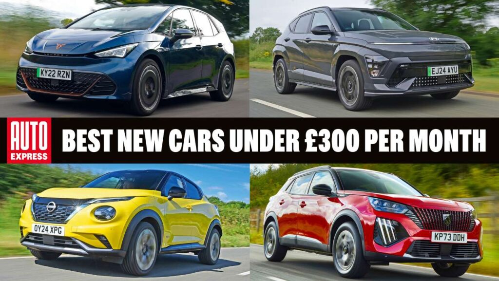 Automobiliai už mažiau nei 300 svarų sterlingų per mėnesį -